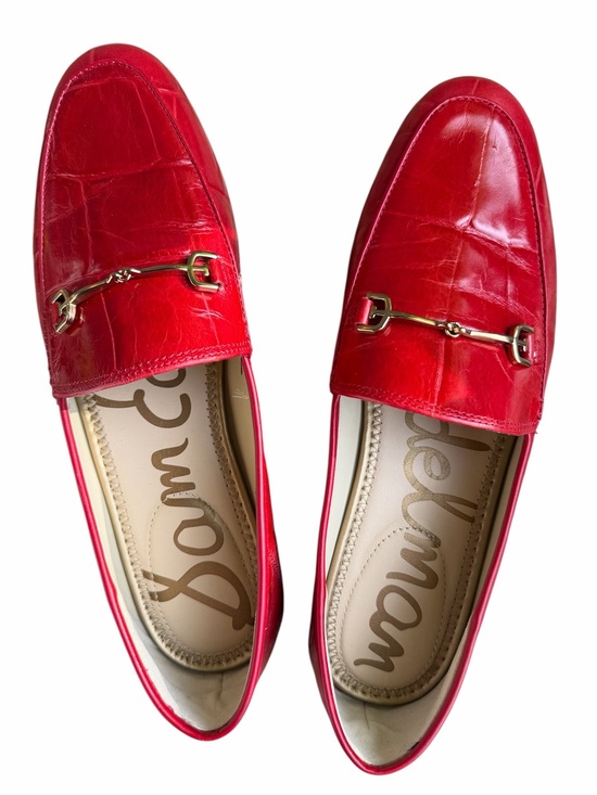 Sam Edelman Shoes - Sam Edelman Loraine Red Croc Embossed Leather Bit Loafers WomenS US 8.5 LIKE NEW